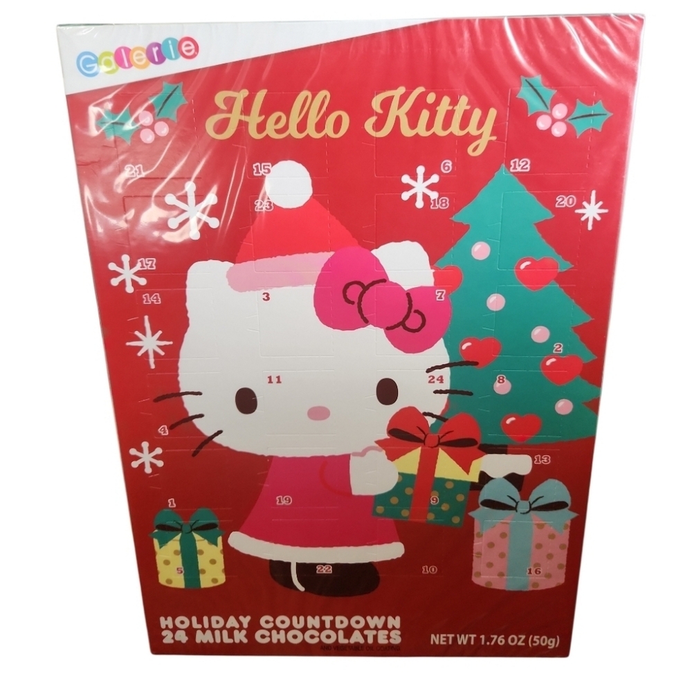 Hello Kitty Holiday Countdown Advent Calendar 24 Milk Chocolates NEW - Picture 1 of 2
